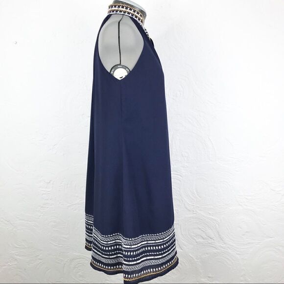 THML Navy with White Embroidery Halter Dress-S - Picture 3 of 12